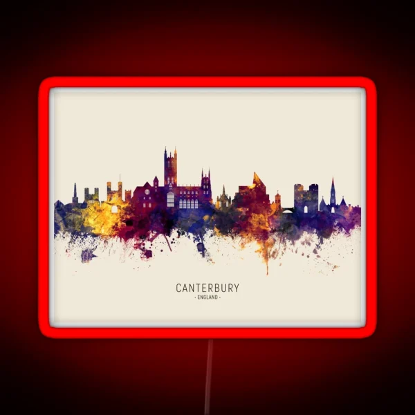 Canterbury England Skyline RGB Neon Sign