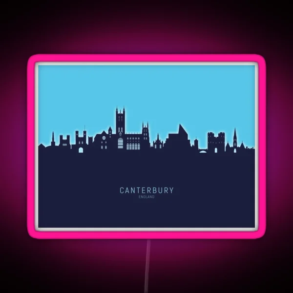 Canterbury England Skyline RGB Neon Sign