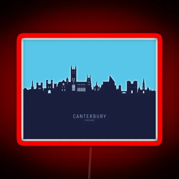 Canterbury England Skyline RGB Neon Sign