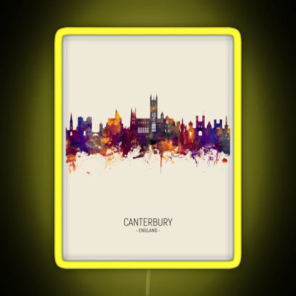 Canterbury England Skyline RGB Neon Sign