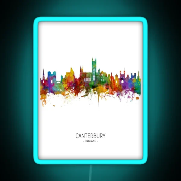 Canterbury England Skyline RGB Neon Sign