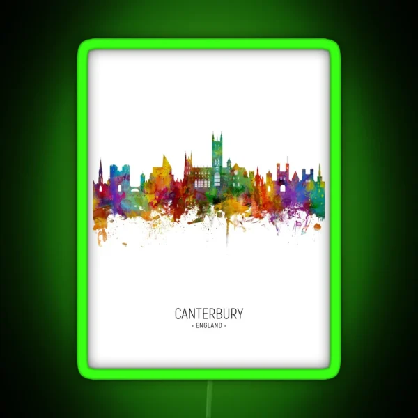 Canterbury England Skyline RGB Neon Sign