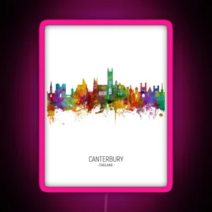 Canterbury England Skyline RGB Neon Sign