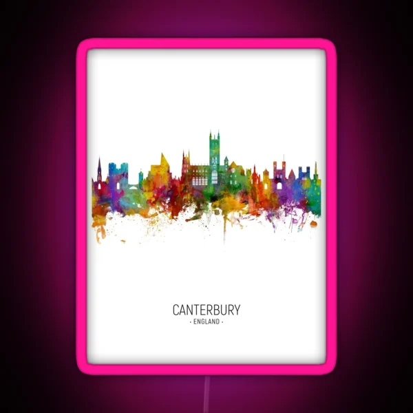 Canterbury England Skyline RGB Neon Sign