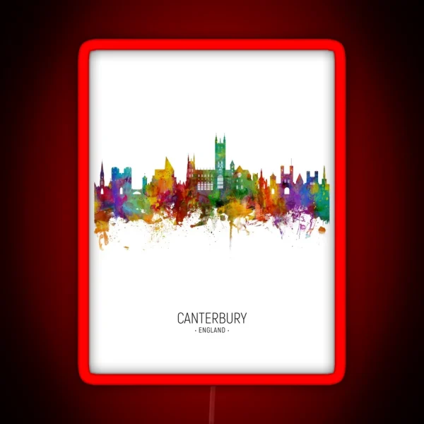 Canterbury England Skyline RGB Neon Sign