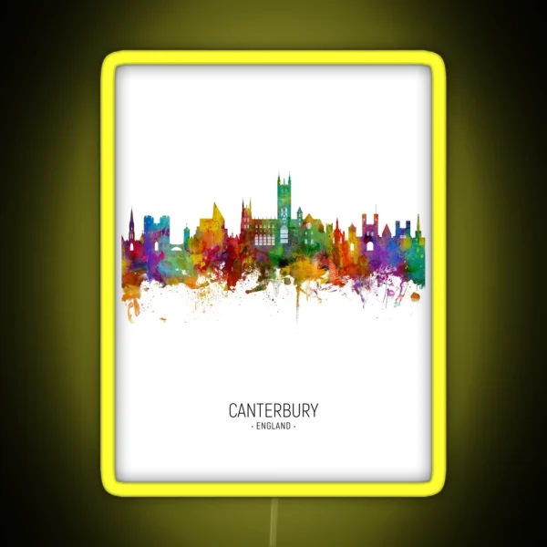 Canterbury England Skyline RGB Neon Sign