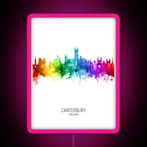 Canterbury England Skyline RGB Neon Sign