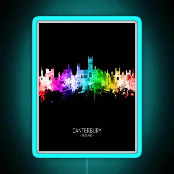 Canterbury England Skyline RGB Neon Sign