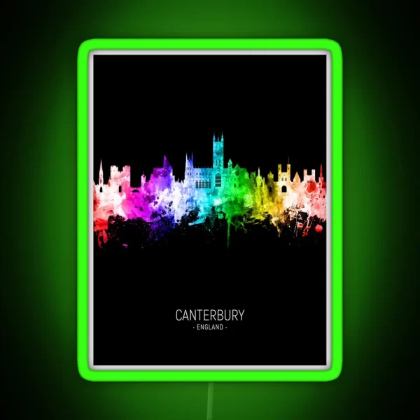 Canterbury England Skyline RGB Neon Sign