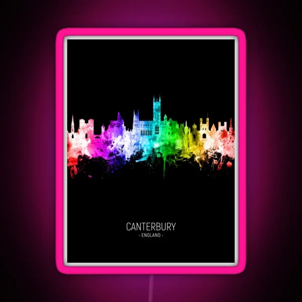 Canterbury England Skyline RGB Neon Sign