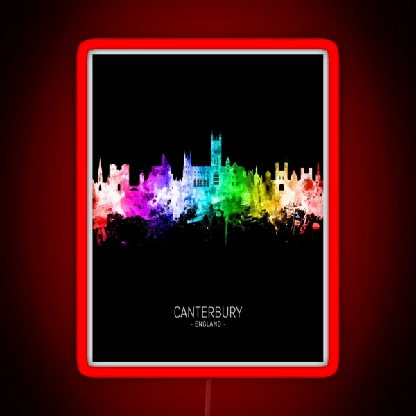 Canterbury England Skyline RGB Neon Sign