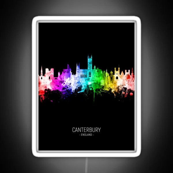 Canterbury England Skyline RGB Neon Sign