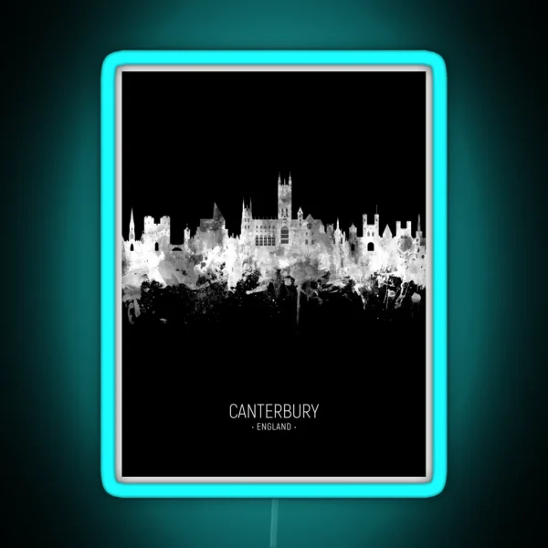 Canterbury England Skyline RGB Neon Sign