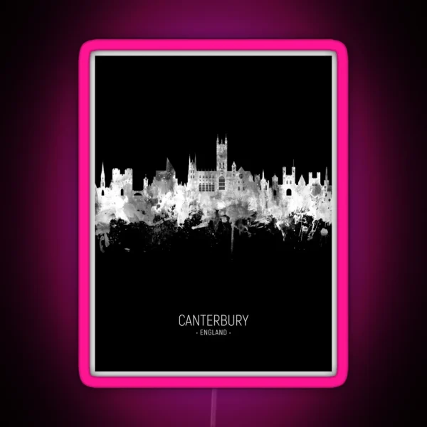 Canterbury England Skyline RGB Neon Sign