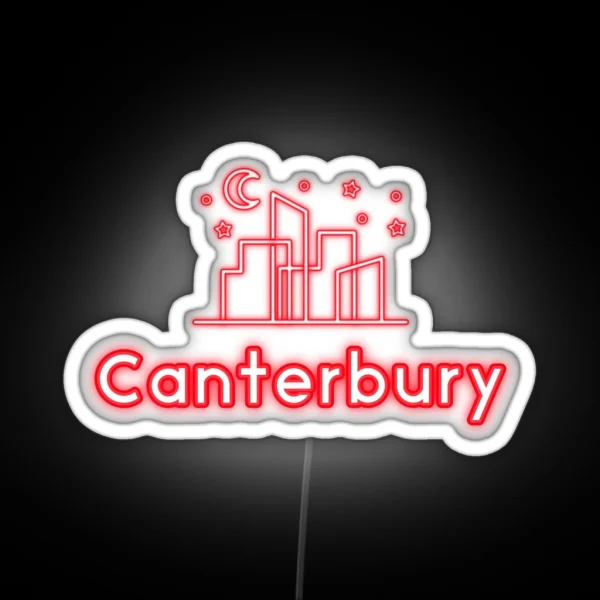 Canterbury UK Canterbury United Kingdom Canterbury England Canterbury Great Britain Cities RGB Neon Sign