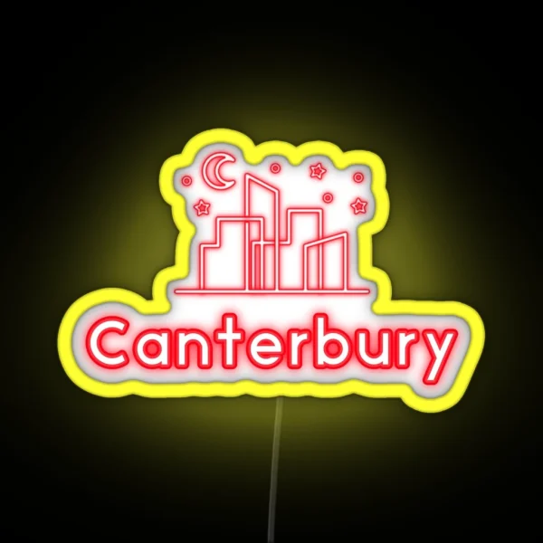 Canterbury UK Canterbury United Kingdom Canterbury England Canterbury Great Britain Cities RGB Neon Sign