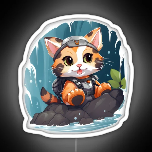 Canyoning Kitty Waterfall Explorer RGB Neon Sign