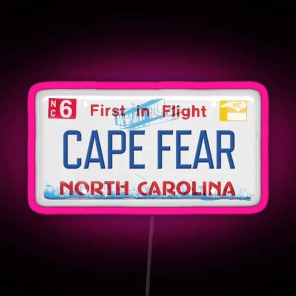 Cape Fear License Plate RGB Neon Sign