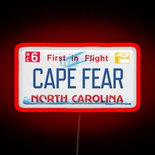 Cape Fear License Plate RGB Neon Sign
