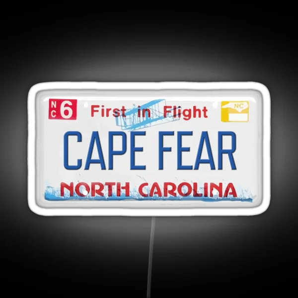 Cape Fear License Plate RGB Neon Sign