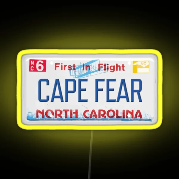 Cape Fear License Plate RGB Neon Sign