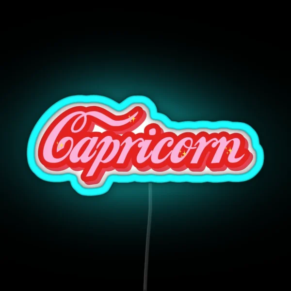 Capricorn Vintage Font RGB Neon Sign