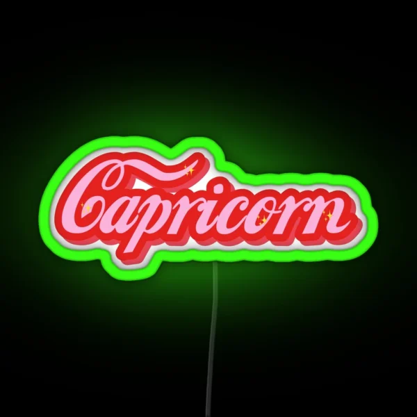 Capricorn Vintage Font RGB Neon Sign