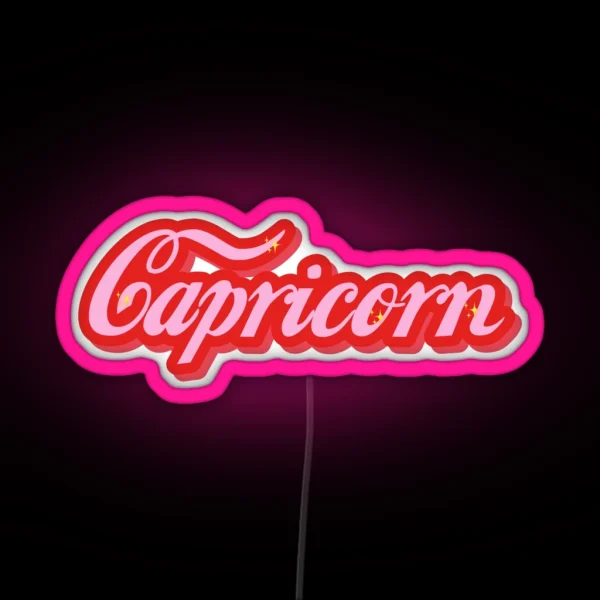 Capricorn Vintage Font RGB Neon Sign
