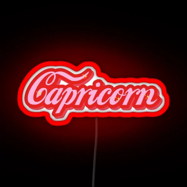 Capricorn Vintage Font RGB Neon Sign
