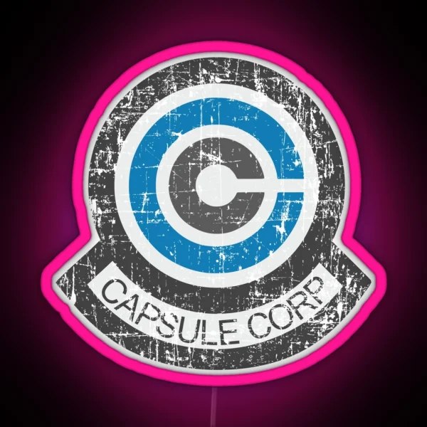 Capsule Corp Logo Vintage Effect RGB Neon Sign