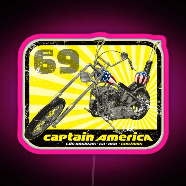 Captain America Chopper RGB Neon Sign