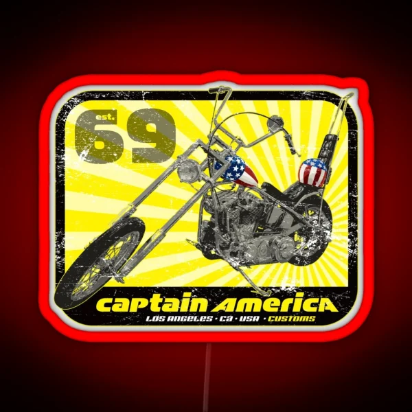 Captain America Chopper RGB Neon Sign
