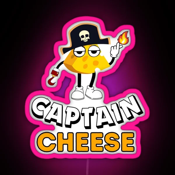 Captain CHEESE Captain Of Flavor Seas RGB Neon Sign