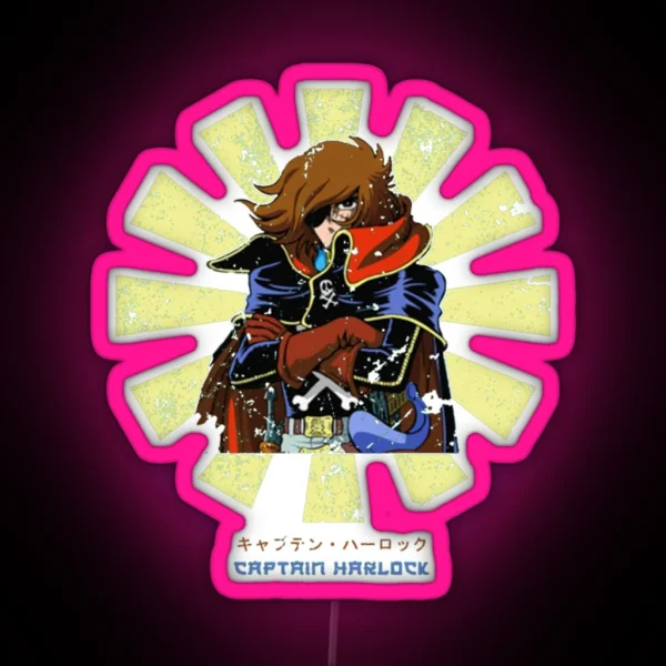 Captain Harlock Retro Japanese Vintage RGB Neon Sign