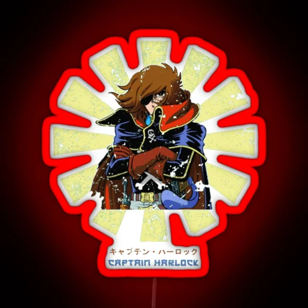 Captain Harlock Retro Japanese Vintage RGB Neon Sign