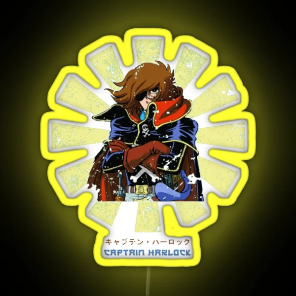 Captain Harlock Retro Japanese Vintage RGB Neon Sign