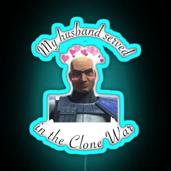 Captain Rex Husband Black Font RGB Neon Sign
