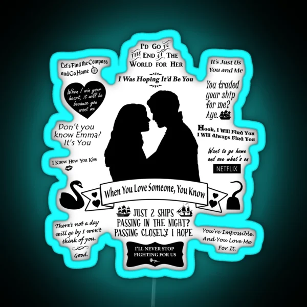 Captain Swan Iconic Quotes Silhouette Design RGB Neon Sign
