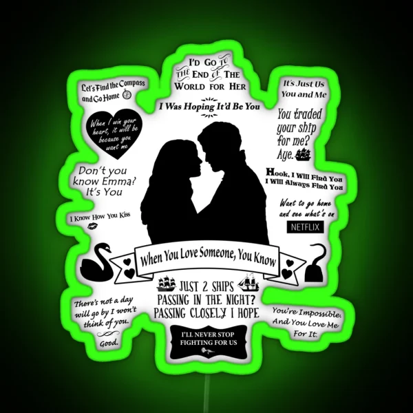 Captain Swan Iconic Quotes Silhouette Design RGB Neon Sign