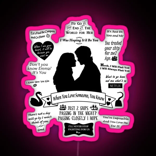 Captain Swan Iconic Quotes Silhouette Design RGB Neon Sign