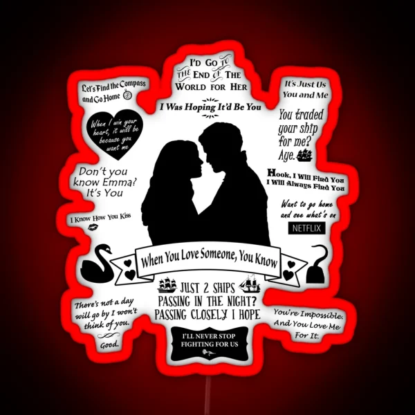 Captain Swan Iconic Quotes Silhouette Design RGB Neon Sign