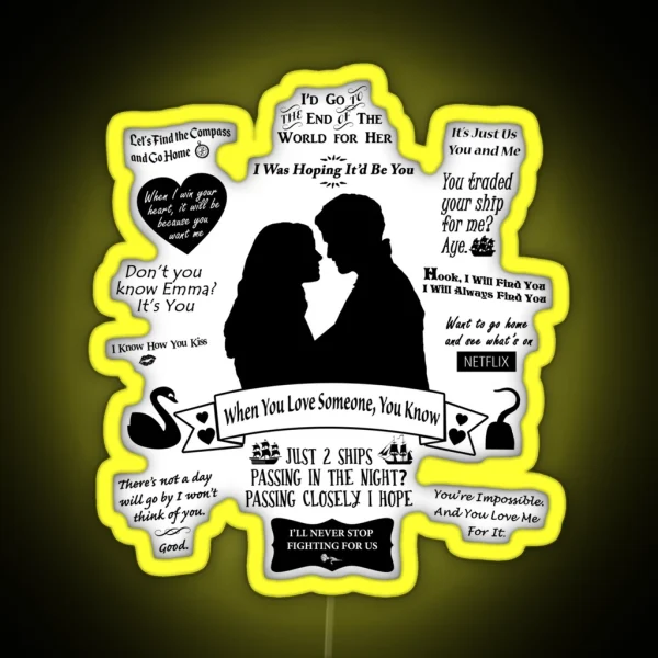 Captain Swan Iconic Quotes Silhouette Design RGB Neon Sign