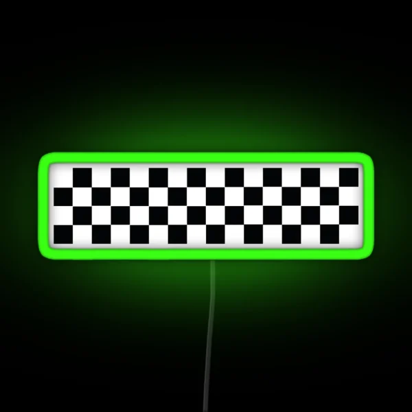 Car Racing Checkered Finish Line Flag Automobile Motor Race RGB Neon Sign