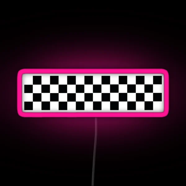 Car Racing Checkered Finish Line Flag Automobile Motor Race RGB Neon Sign