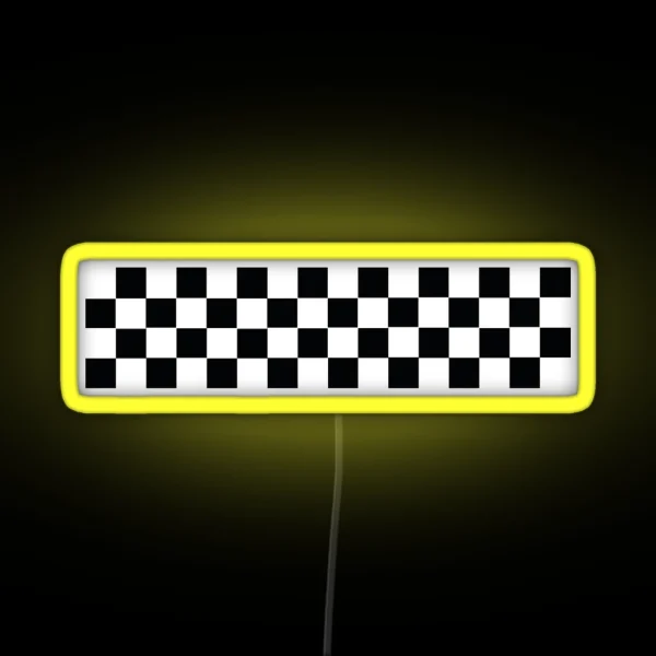 Car Racing Checkered Finish Line Flag Automobile Motor Race RGB Neon Sign