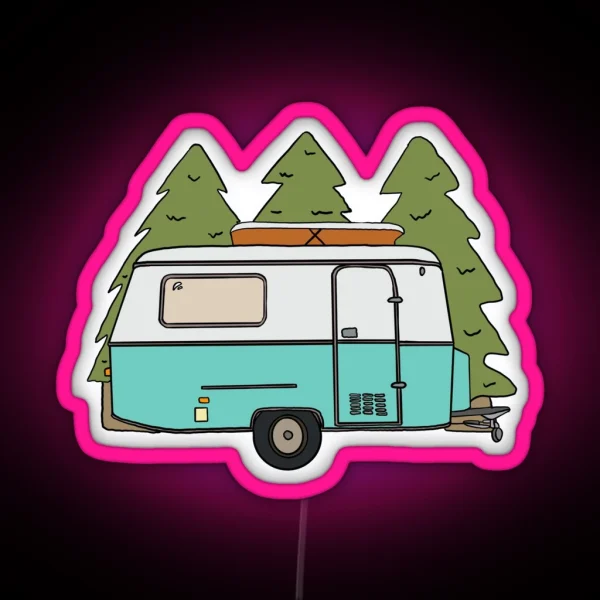 Caravan Forest Scene RGB Neon Sign