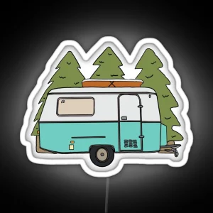 Caravan Forest Scene RGB Neon Sign