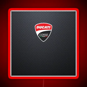 Carbon Effect Ducati Corse Motorcycle RGB Neon Sign