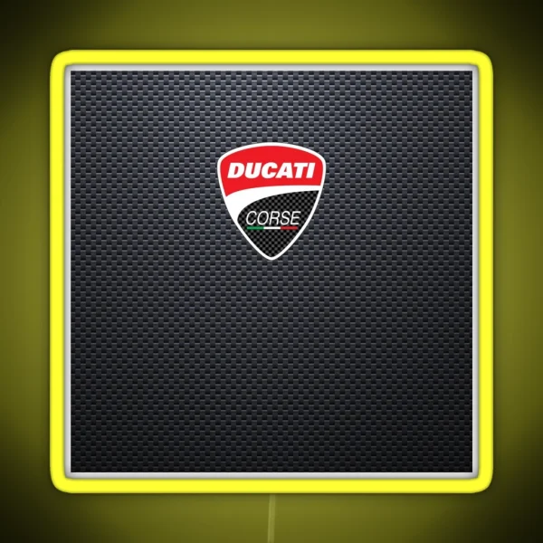 Carbon Effect Ducati Corse Motorcycle RGB Neon Sign