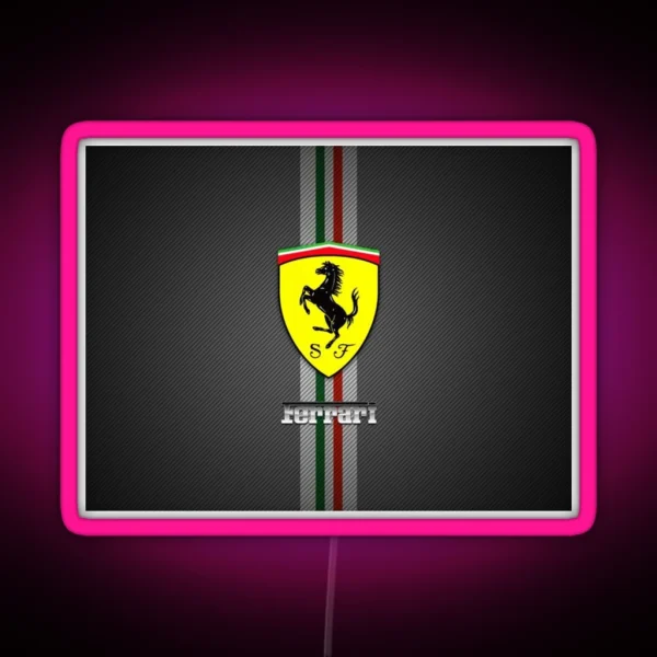 Carbon Ferar Scudie Logo RGB Neon Sign
